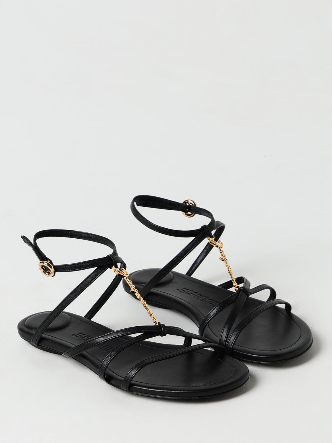 JACQUEMUS FLAT SANDALS: Flat sandals woman Jacquemus, Black - Img 2