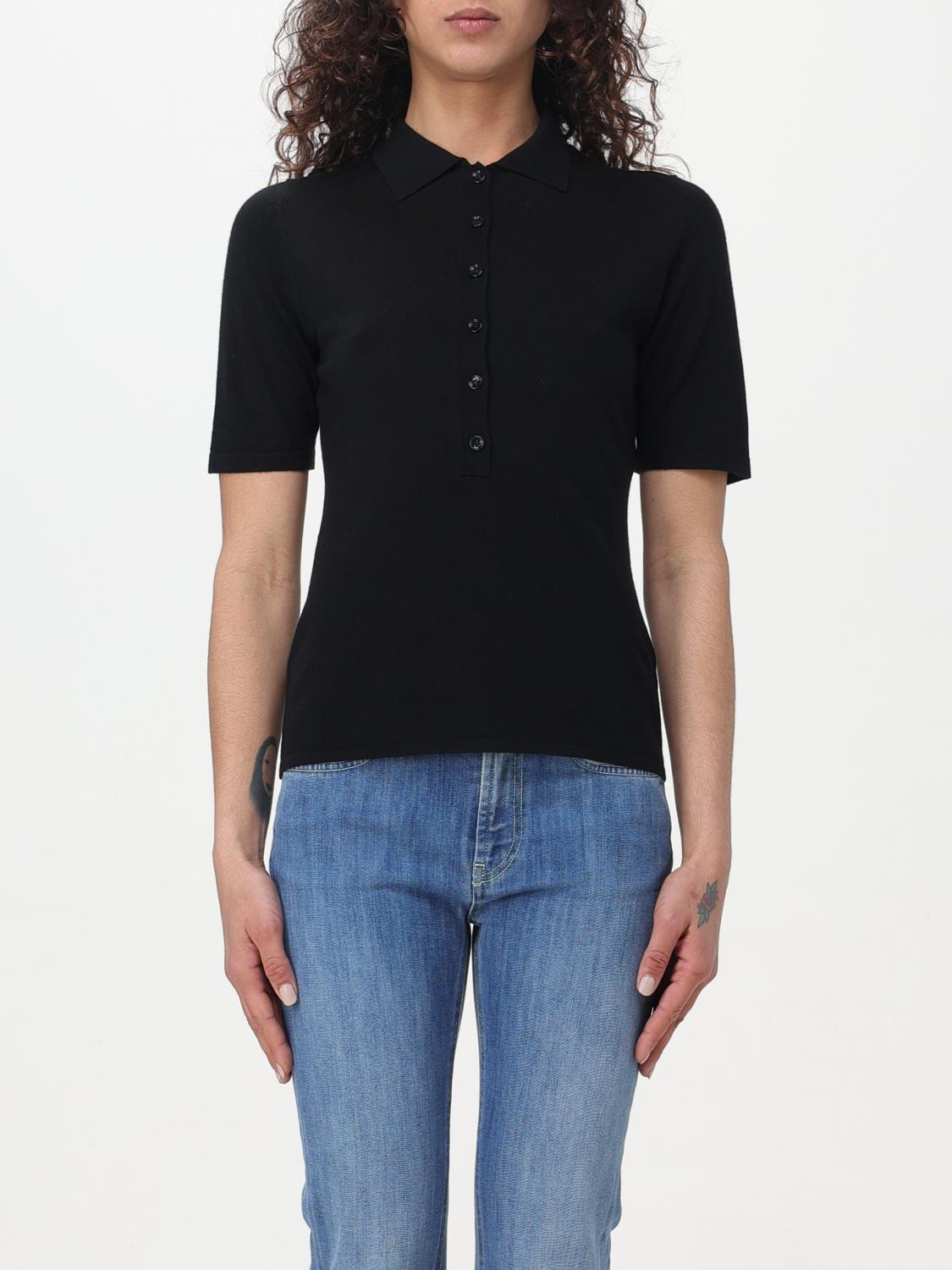 ALLUDE: Pullover damen Schwarz Allude Polo 64015 online auf