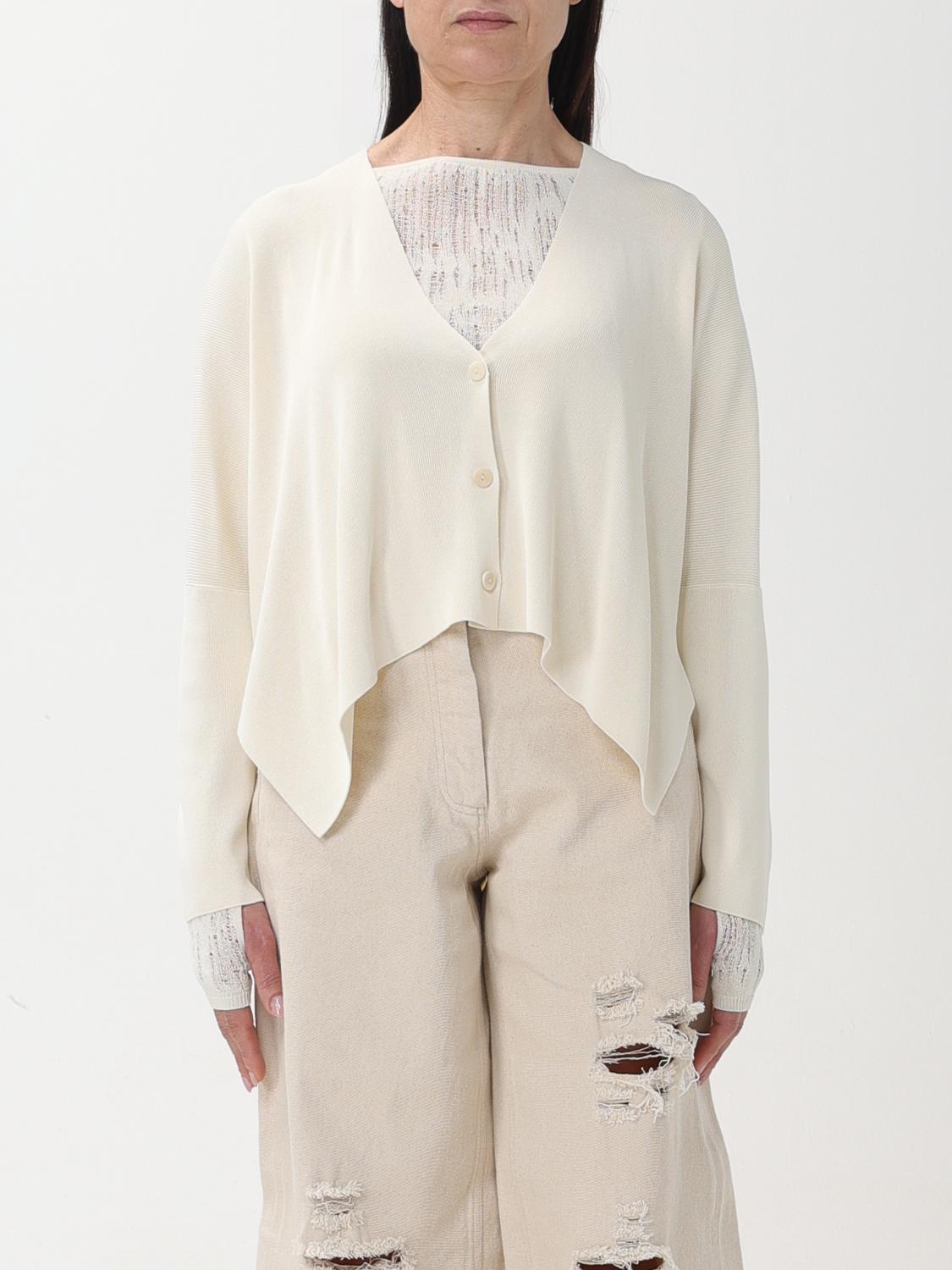 ISABEL BENENATO: Cardigan woman - White | Isabel Benenato cardigan 