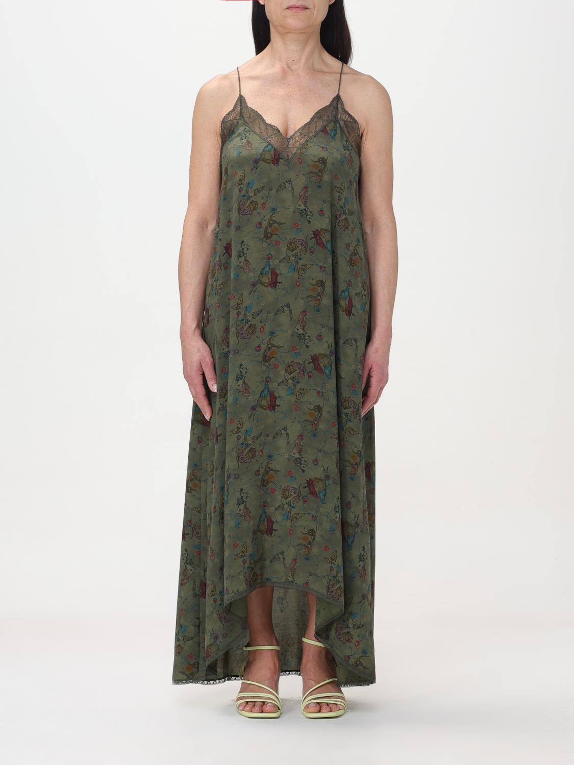 zadig and voltaire green silk dress Zadig & Voltaire