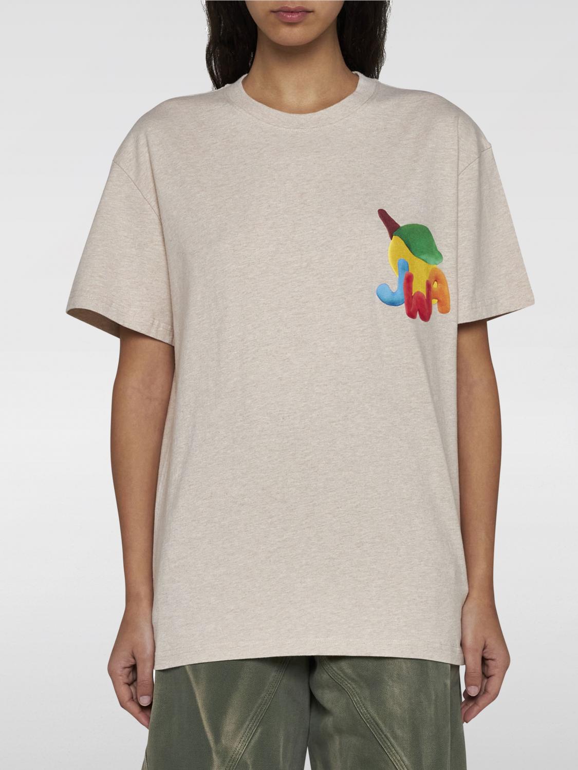 Tシャツ・カットソー JW ANDERSON Men T-shirt Ivory JO0267PG1810 006 JW ANDERSON: T-shirt in cotone con logo - Beige | T-Shirt Jw