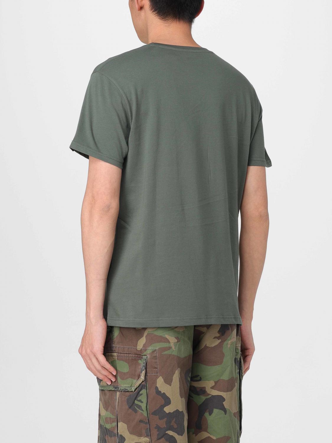 Tシャツ・カットソー ALPHA INDUSTRIES Men T-shirt Green 188505 142 Tシャツ・カットソー ALPHA INDUSTRIES Men T-shirt Green