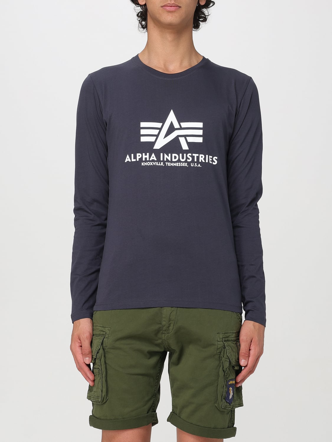 ALPHA INDUSTRIES: T-shirt men - Blue | Alpha Industries t-shirt 100510 ...