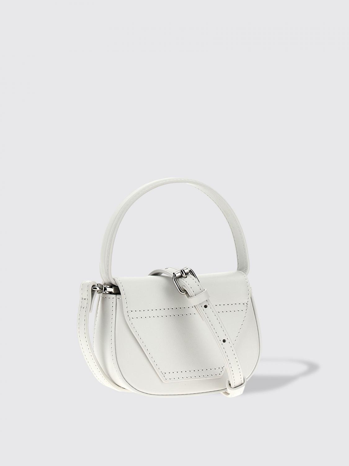 DIESEL BORSA MINI: Borsa 1DR XS Diesel in nappa , Bianco - Img 2