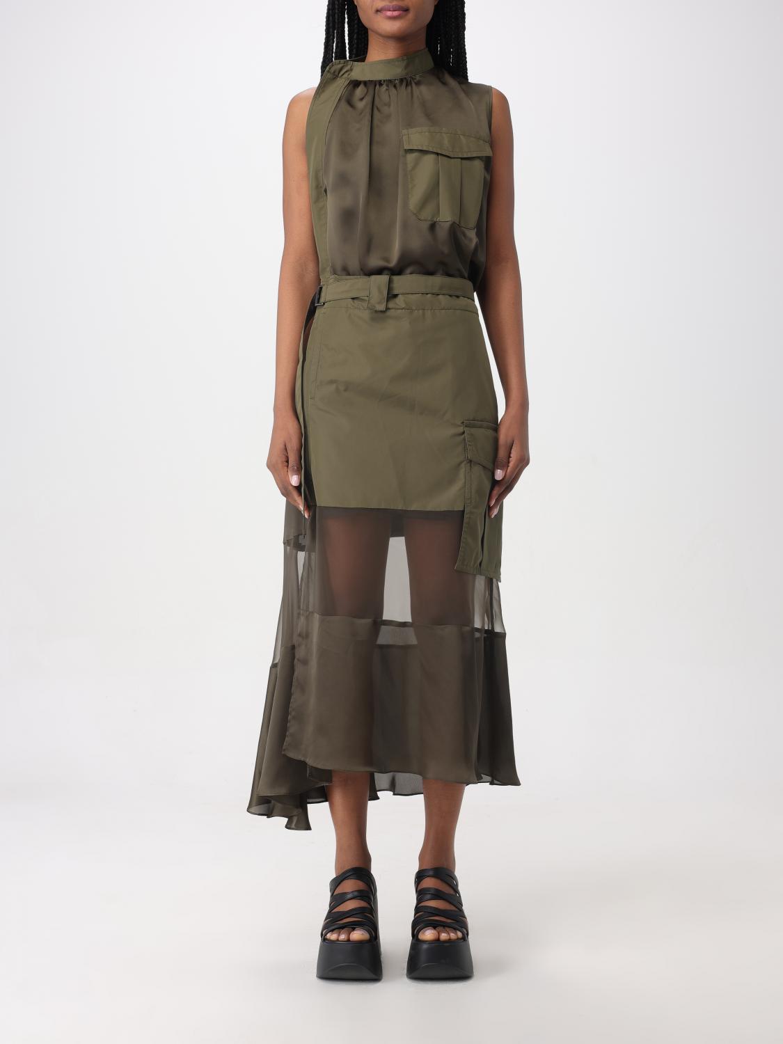 SACAI ABITO: Abito donna Sacai, Kaki - Img 1