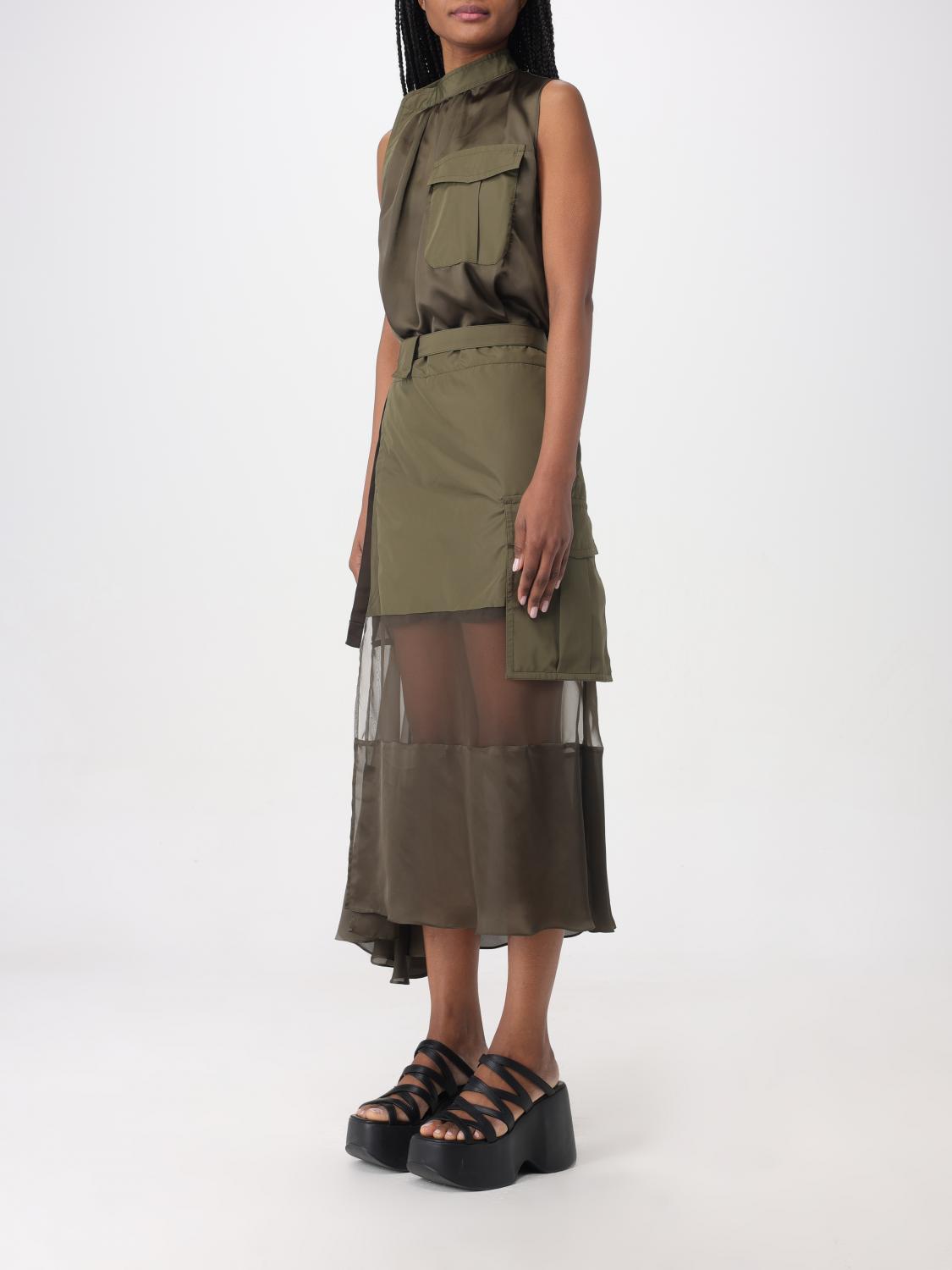 SACAI ABITO: Abito donna Sacai, Kaki - Img 3