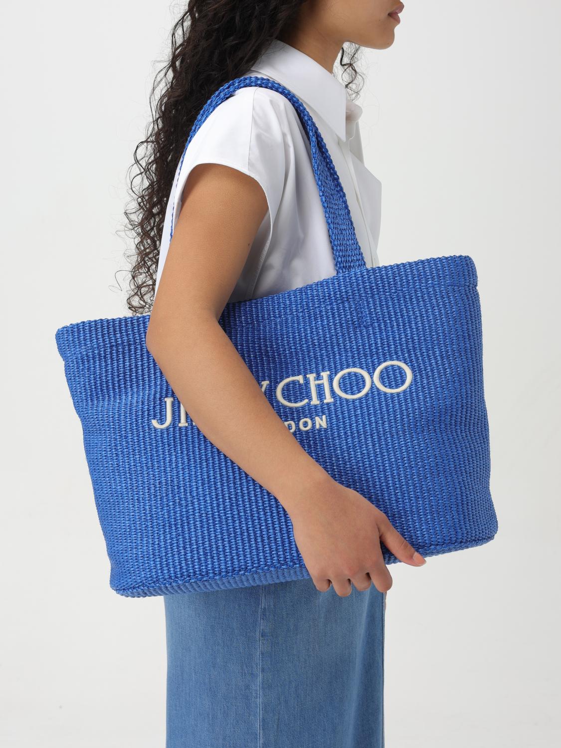 Jimmy Choo Shoulder bag woman - Blue | BEACHTOTEEWJYN | GIGLIO.COM