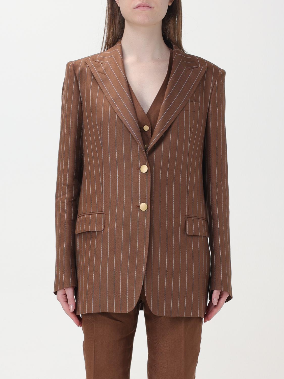 TAGLIATORE: Jacket woman - Brown | Tagliatore blazer