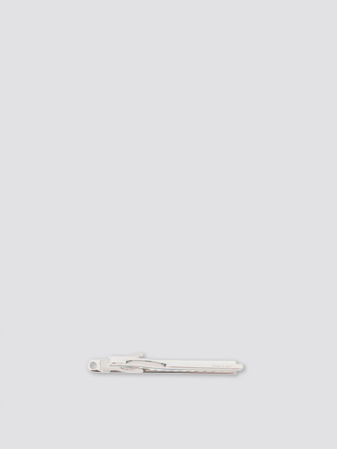 FERRAGAMO GIOIELLO: Fermacravatta Ferragamo in ottone con logo inciso , Argento - Img 2