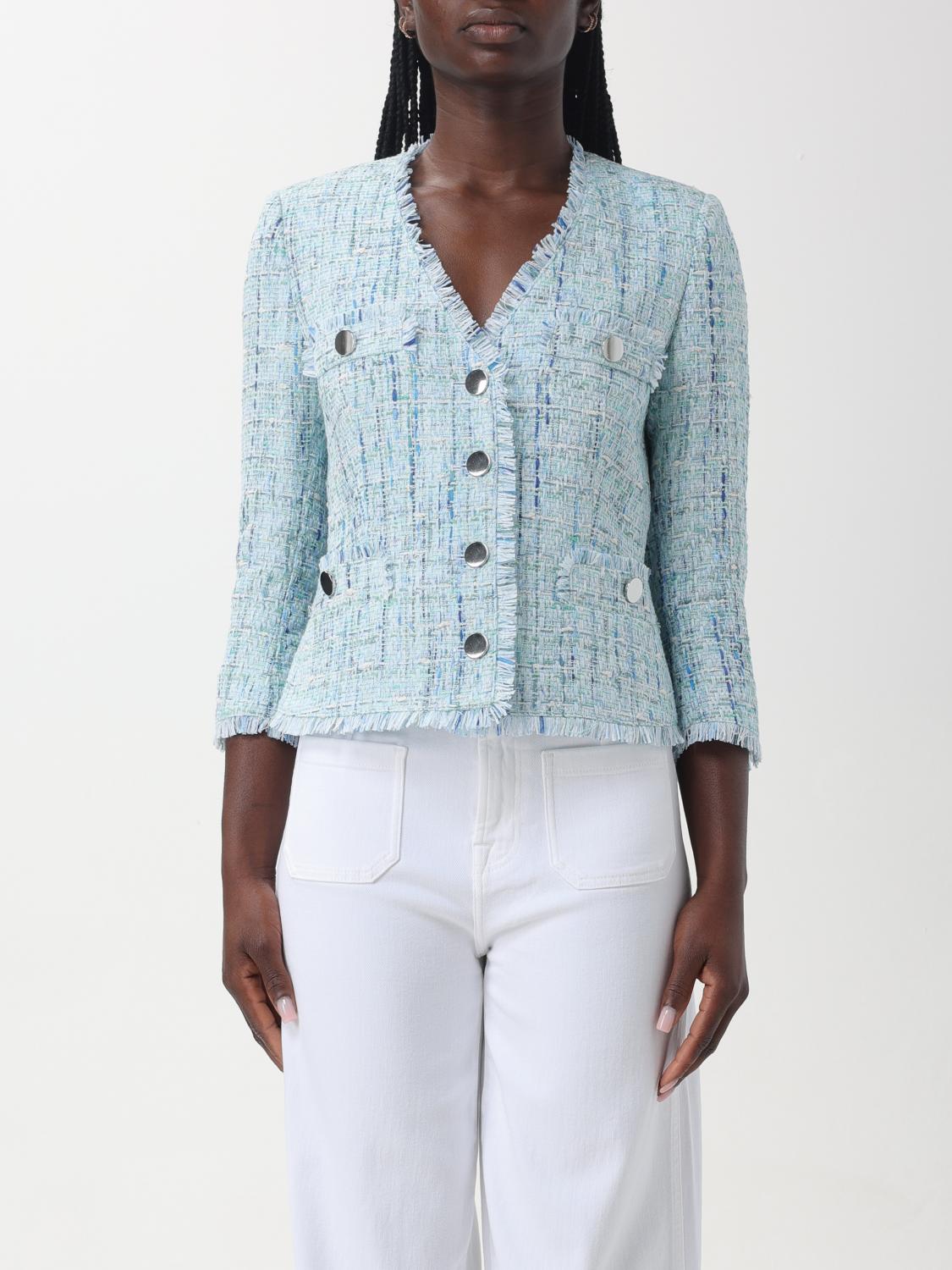 ジャケット TAGLIATORE Woman Jacket Gnawed Blue DHARMA160063 I1291 TAGLIATORE: Blazer woman - Gnawed Blue | Tagliatore jacket