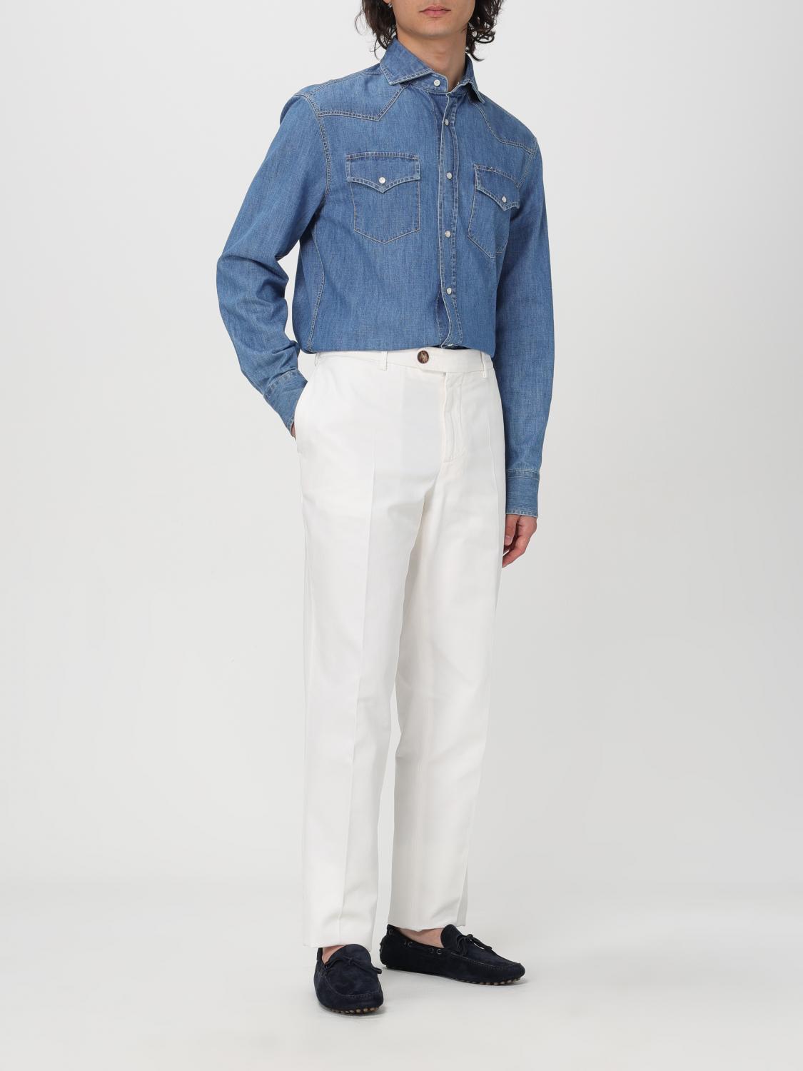 BRUNELLO CUCINELLI 팬츠: Brunello Cucinelli 코튼 팬츠, 화이트 - Img 2