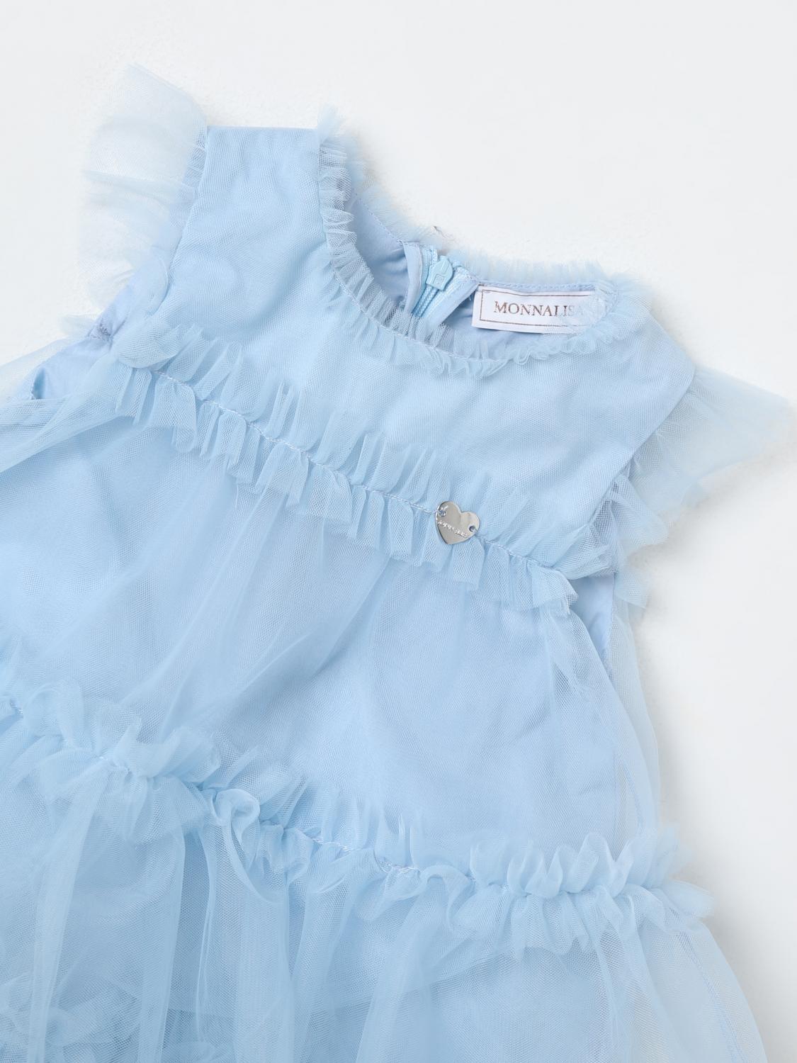 MONNALISA ROBE: Robe enfant Monnalisa, Bleu Ciel - Img 3