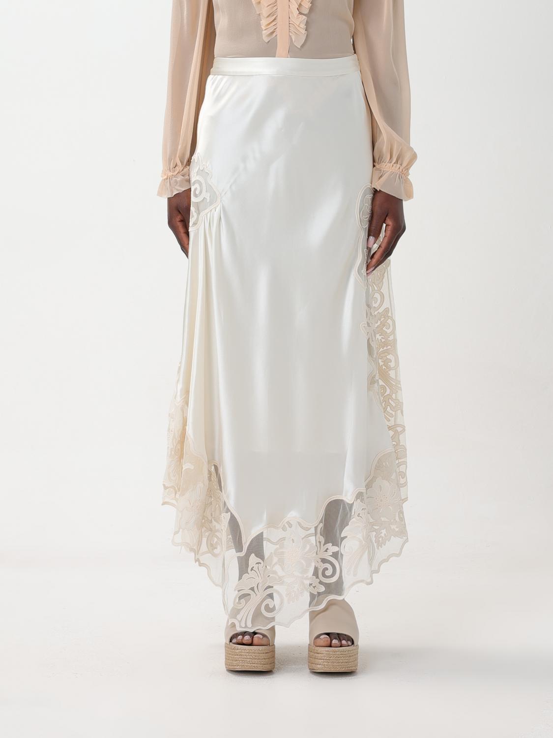 ULLA JOHNSON GONNA: Gonna Ulla Johnson in seta e pizzo , Bianco - Img 1