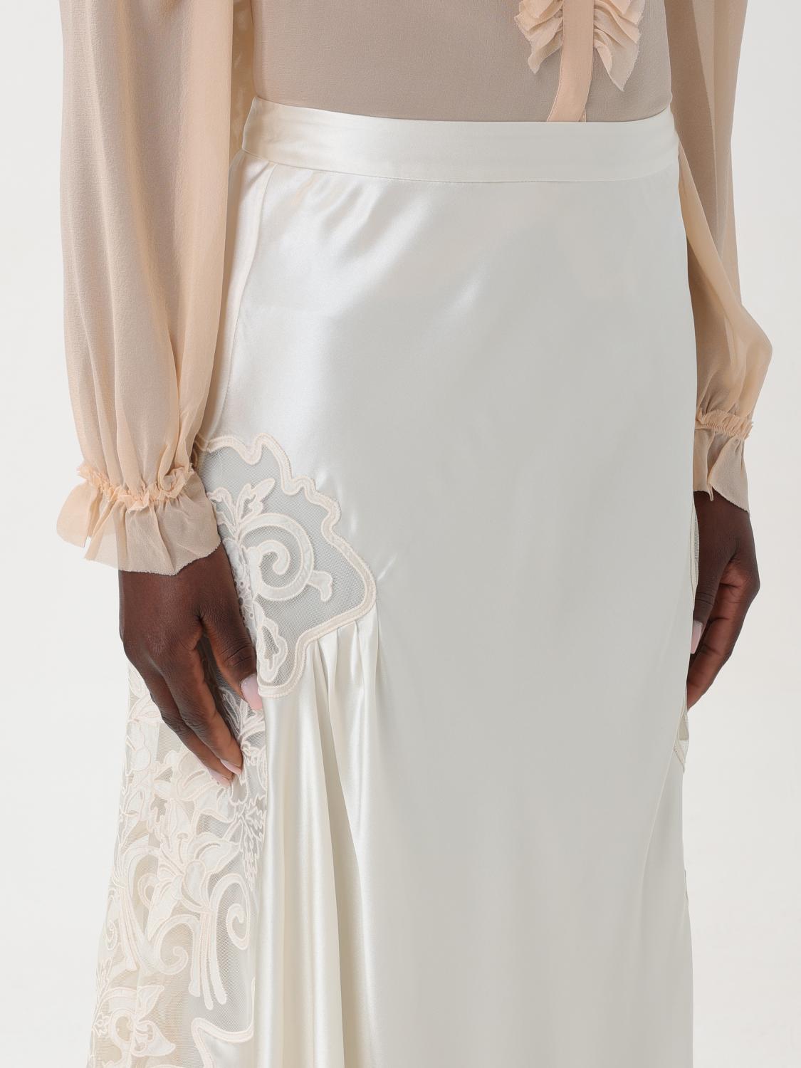 ULLA JOHNSON GONNA: Gonna Ulla Johnson in seta e pizzo , Bianco - Img 4