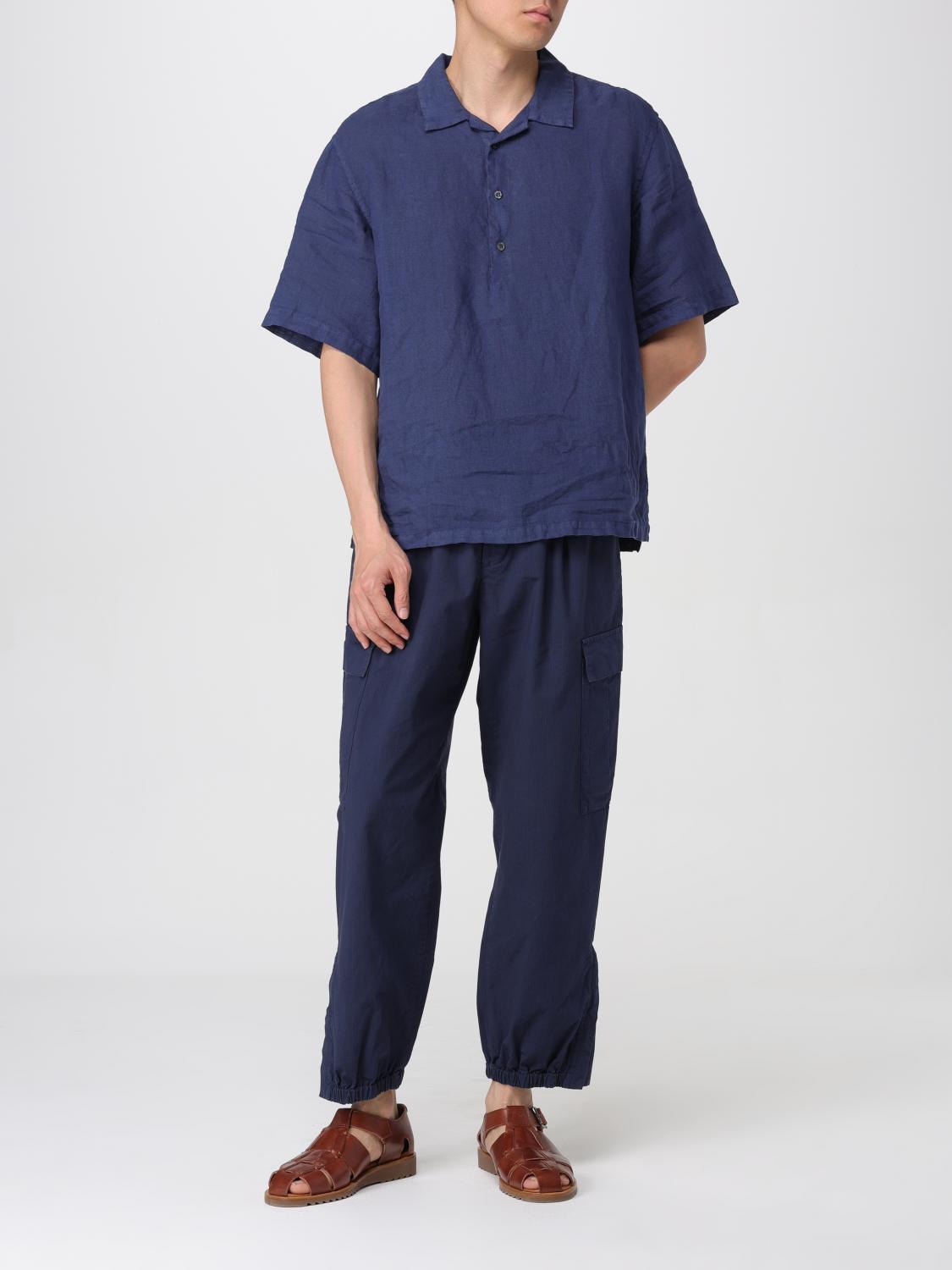 BARENA CAMICIA: Camicia Mola Barena in lino , Blue - Img 2