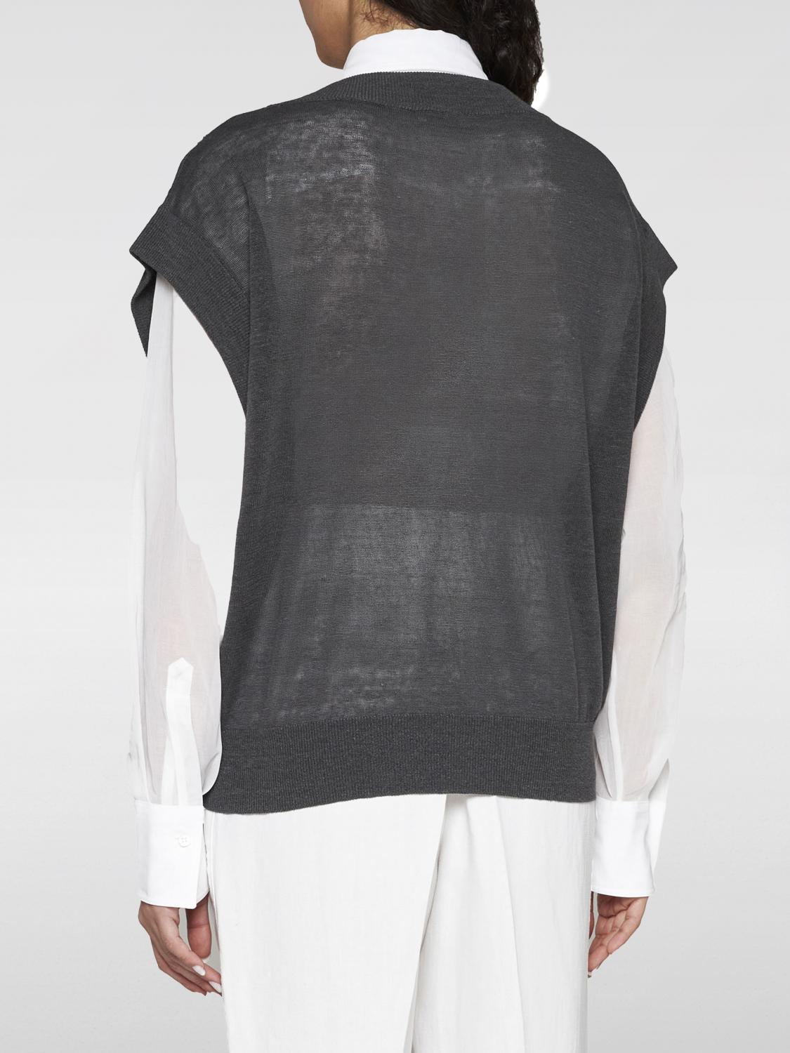 BRUNELLO CUCINELLI GILET: Pull femme Brunello Cucinelli, Gris - Img 2