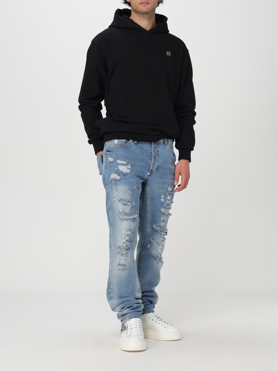 PHILIPP PLEIN JEANS: Jeans homme Philipp Plein, Bleu Ciel - Img 2