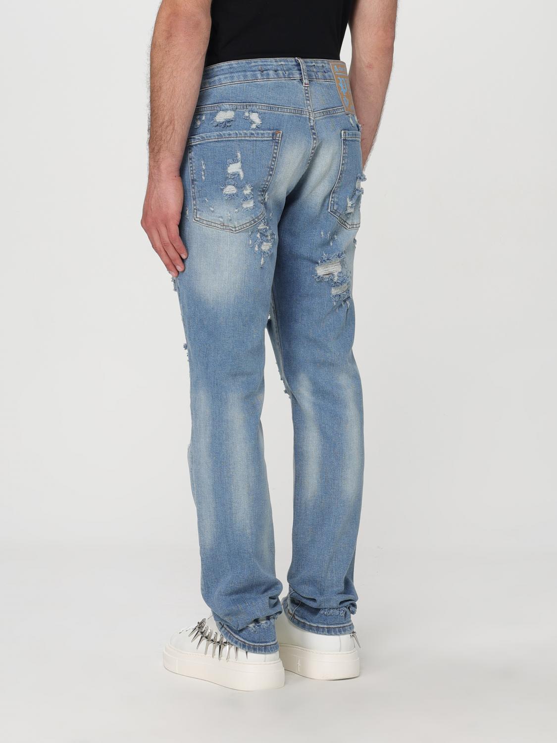 PHILIPP PLEIN JEANS: Jeans homme Philipp Plein, Bleu Ciel - Img 3