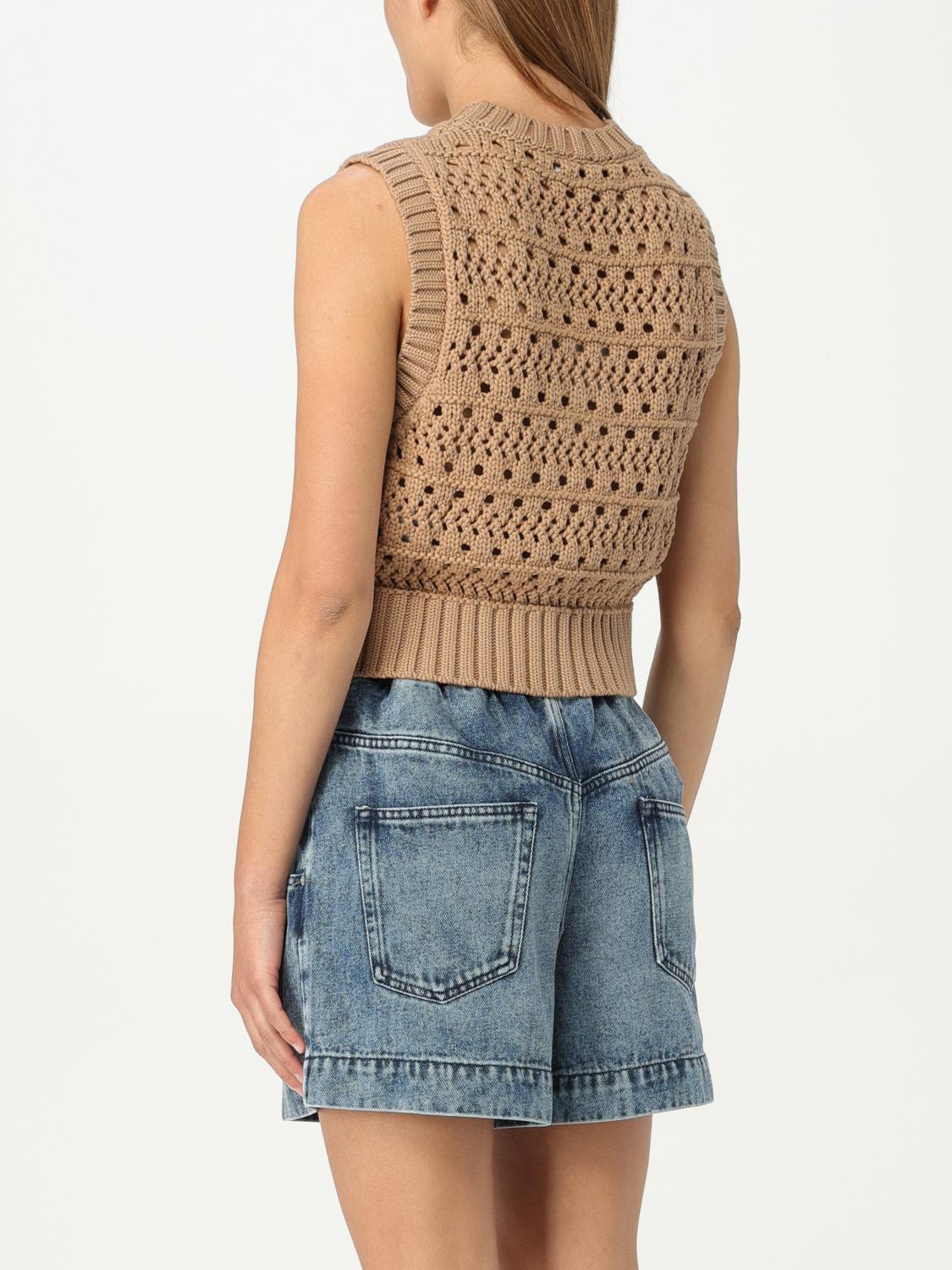 GANNI TOP: Top woman Ganni, Beige - Img 2