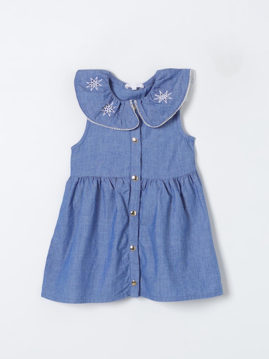 CHLOÉ: Chloé baby dress - Blue | Chloé romper C20006 online at GIGLIO.COM