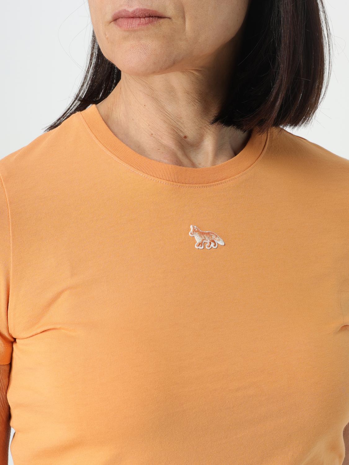 Tシャツ・カットソー MAISON KITSUNE Woman T-Shirt Orange LW00105KJ0008 0131 メゾンキツネ MAISON KITSUNE LW00105KJ0008 Tシャツ FOX HEAD
