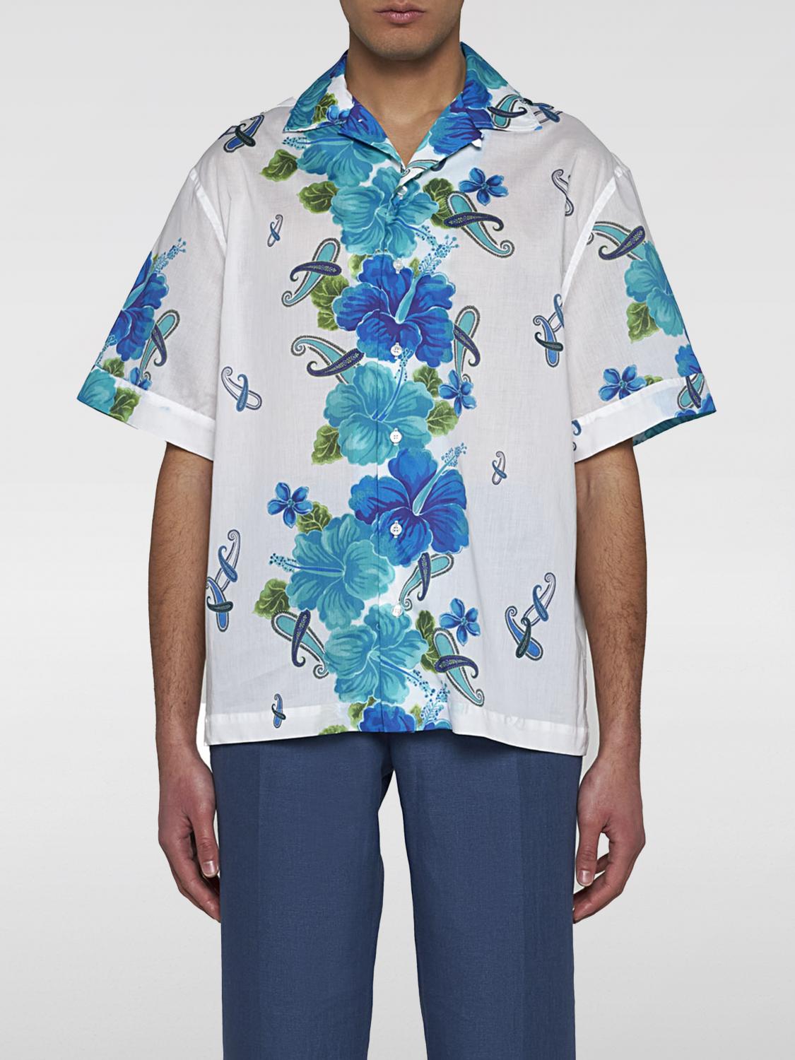 ETRO CAMICIA: Camicia Etro in cotone con stampa all over , Blue - Img 1