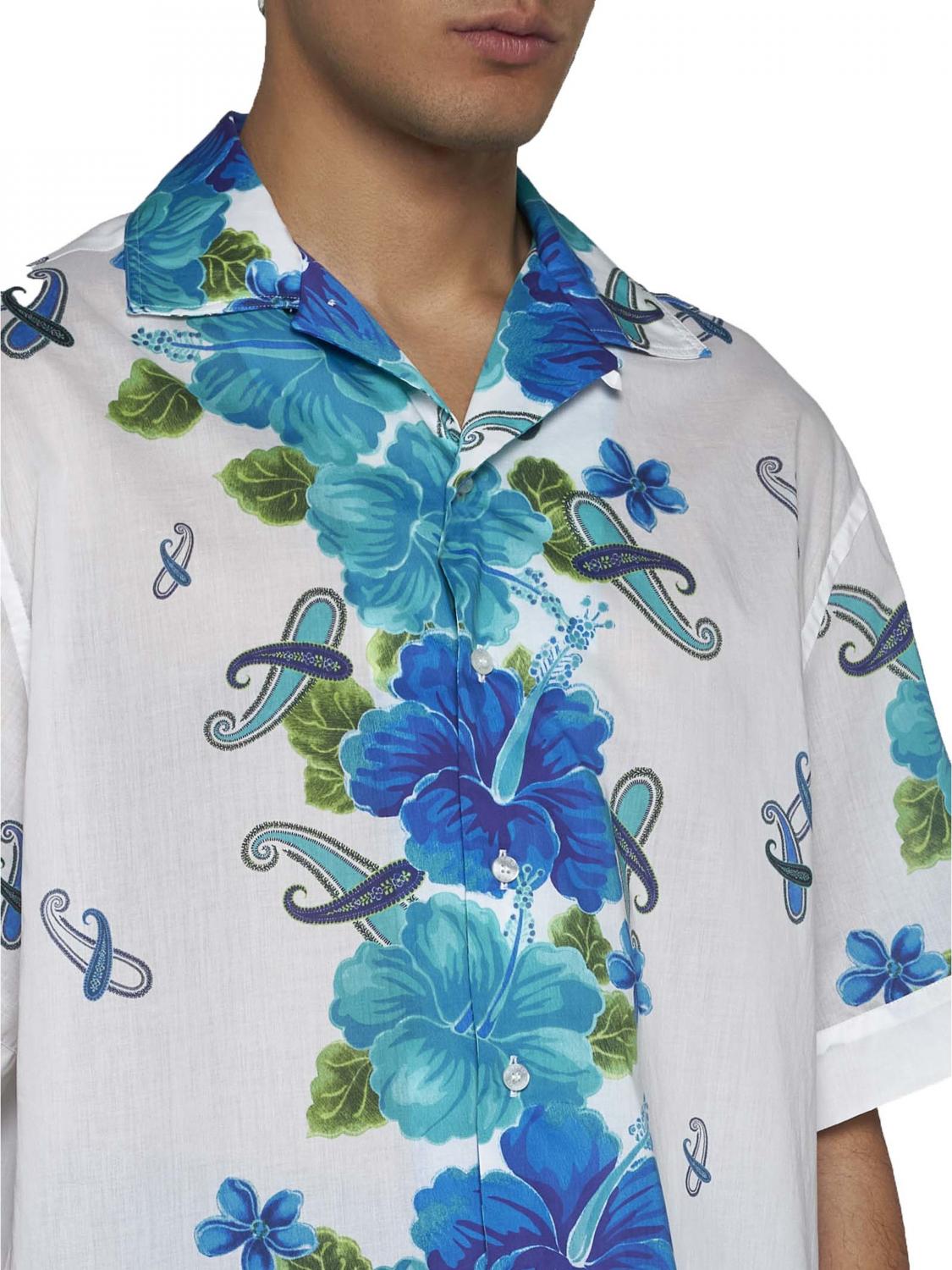 ETRO CAMICIA: Camicia Etro in cotone con stampa all over , Blue - Img 3