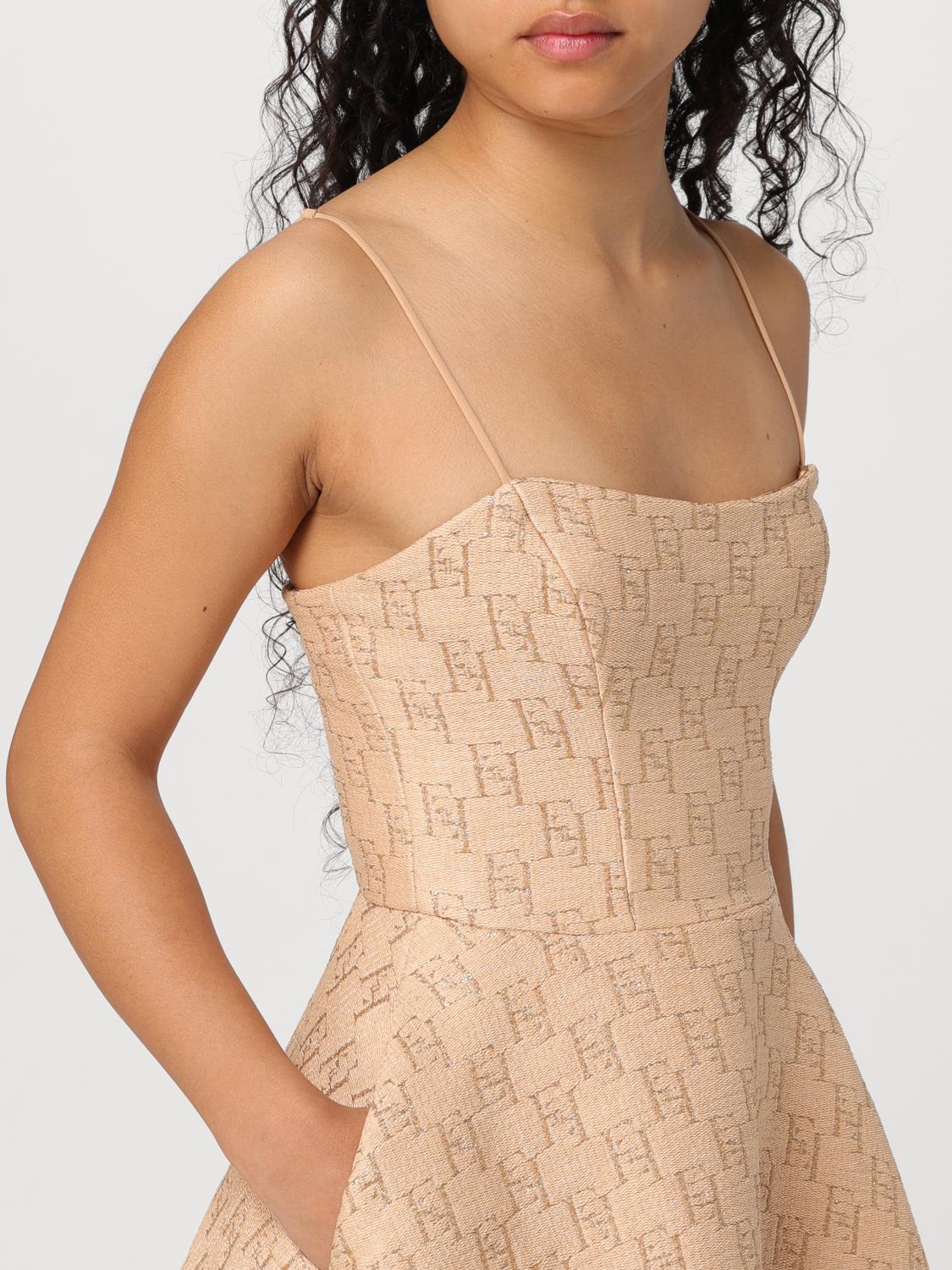 ELISABETTA FRANCHI KLEID: Kleider damen Elisabetta Franchi, Strohgelb - Img 3