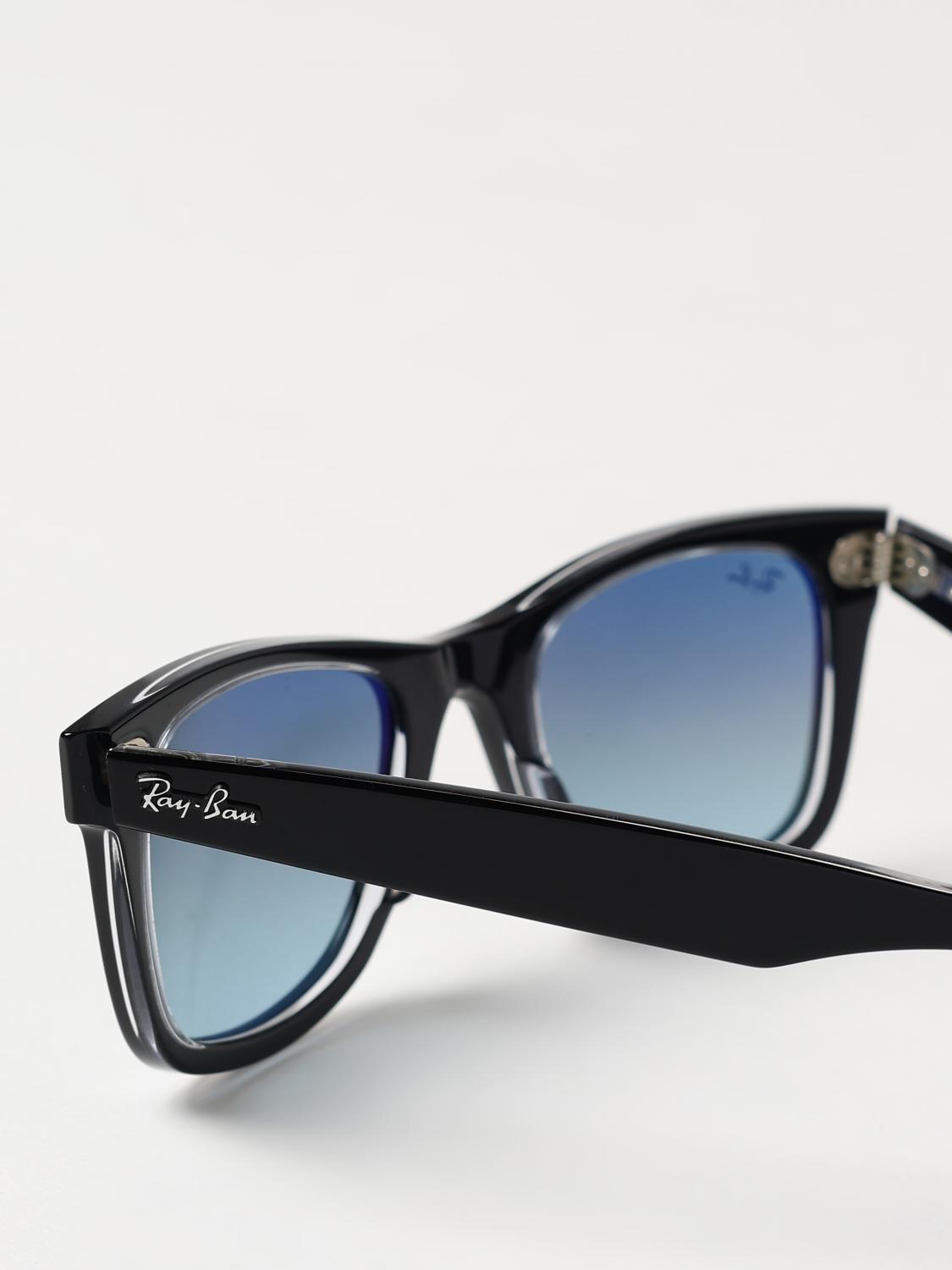 RAY-BAN OCCHIALI DA SOLE: Occhiali da sole Original Wayfarer Classic Ray-Ban in acetato , Nero - Img 5