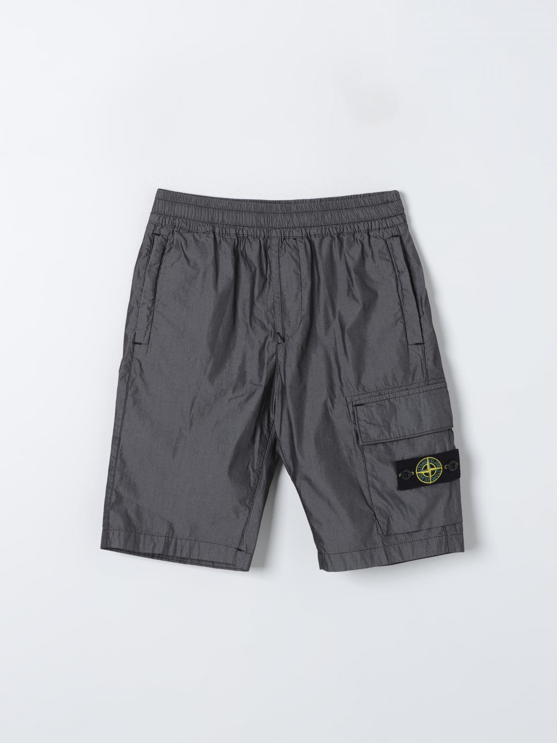 STONE ISLAND JUNIOR 쇼츠: 쇼츠 남아 Stone Island Junior, 블랙 - Img 1