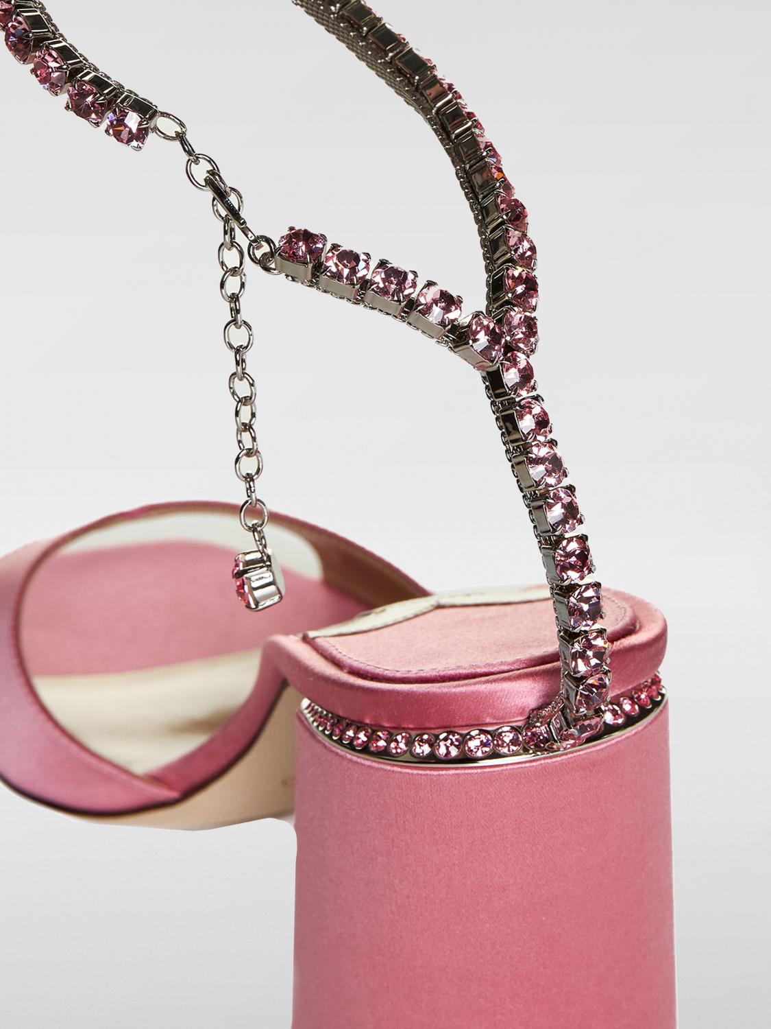 【関税込み】Jimmy Choo ピンク Saeda 125 ヒールサンダル Jimmy Choo Saeda 125 embellished satin platform sandals