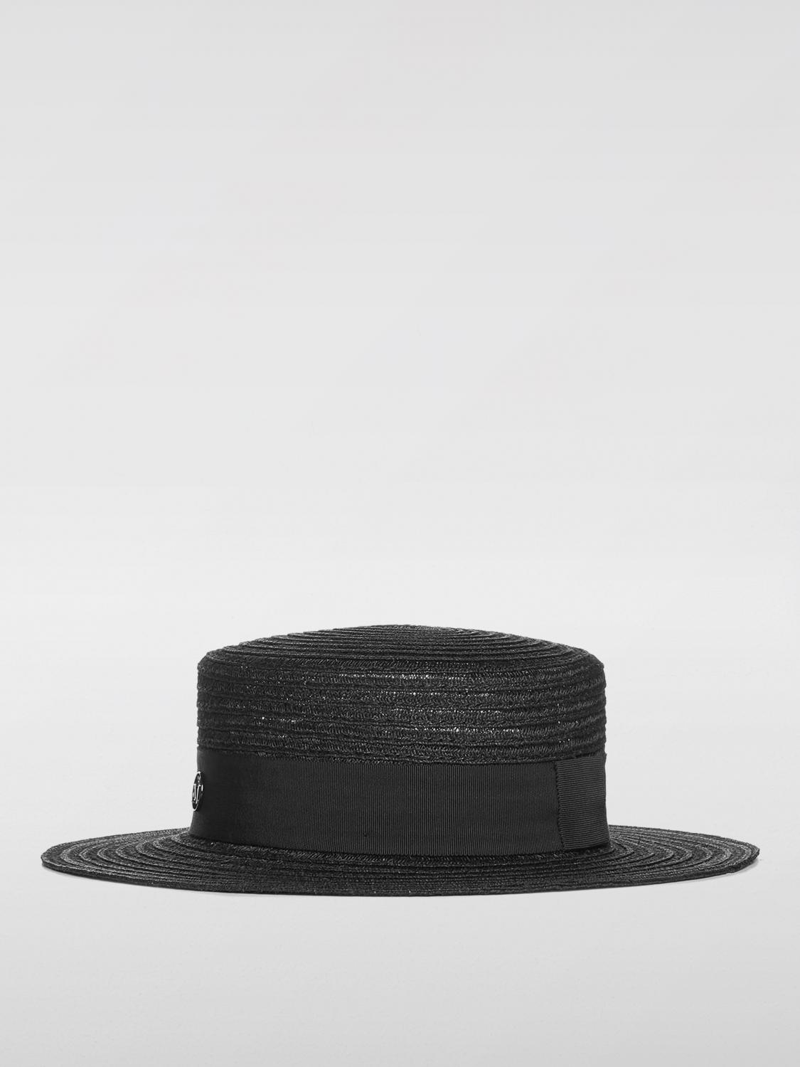 MAISON MICHEL CAPPELLO: Cappello Maison Michel in canapa intrecciata , Nero - Img 2