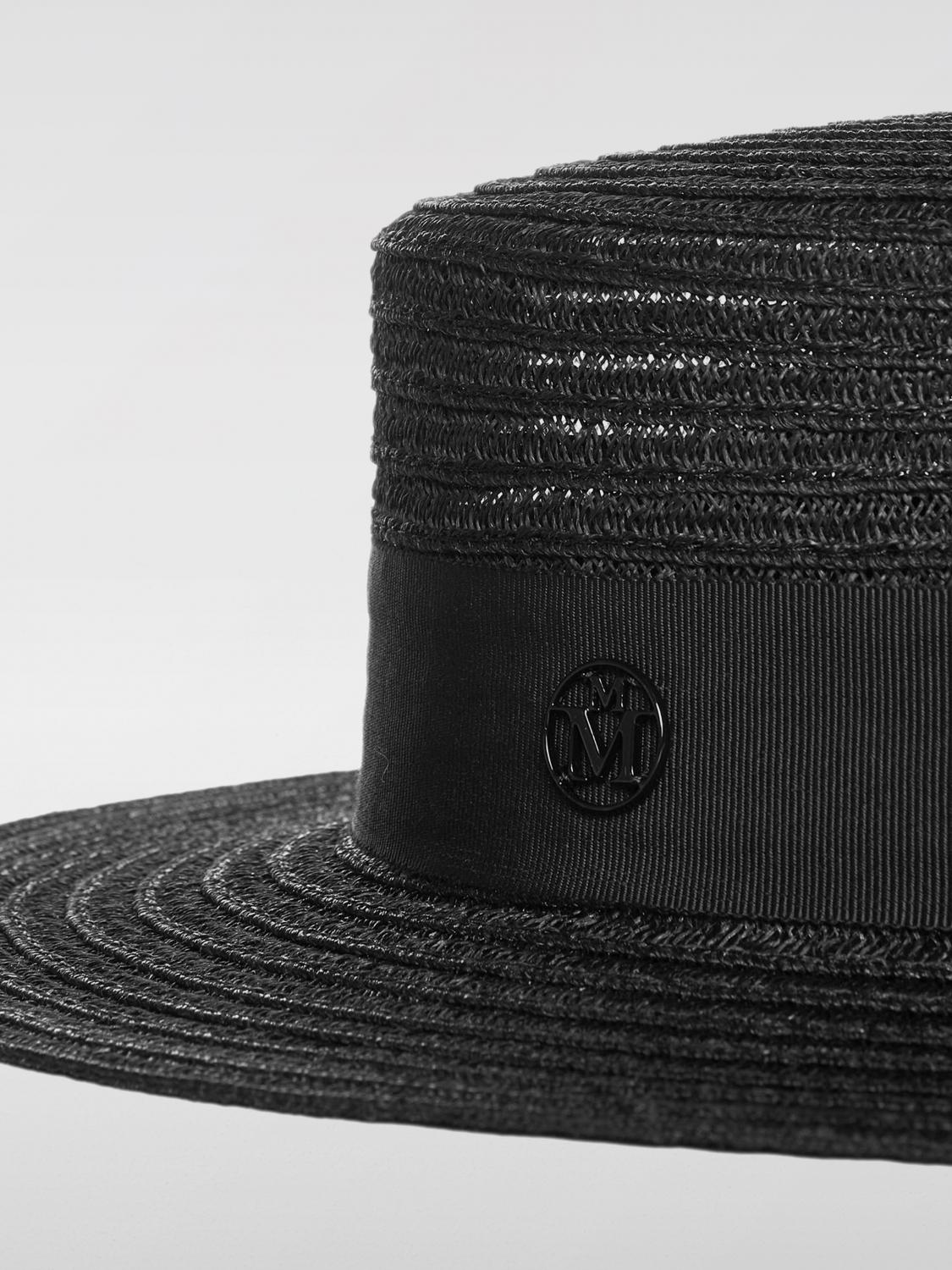MAISON MICHEL CAPPELLO: Cappello Maison Michel in canapa intrecciata , Nero - Img 3