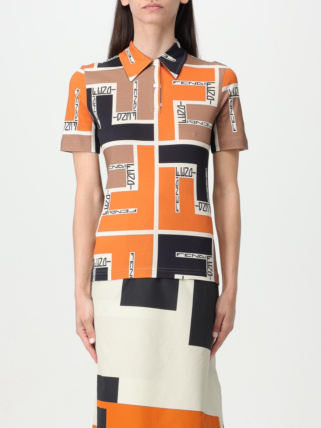 FENDI T shirt woman Orange Fendi polo shirt FS9629AOE2 online at GIGLIO.COM