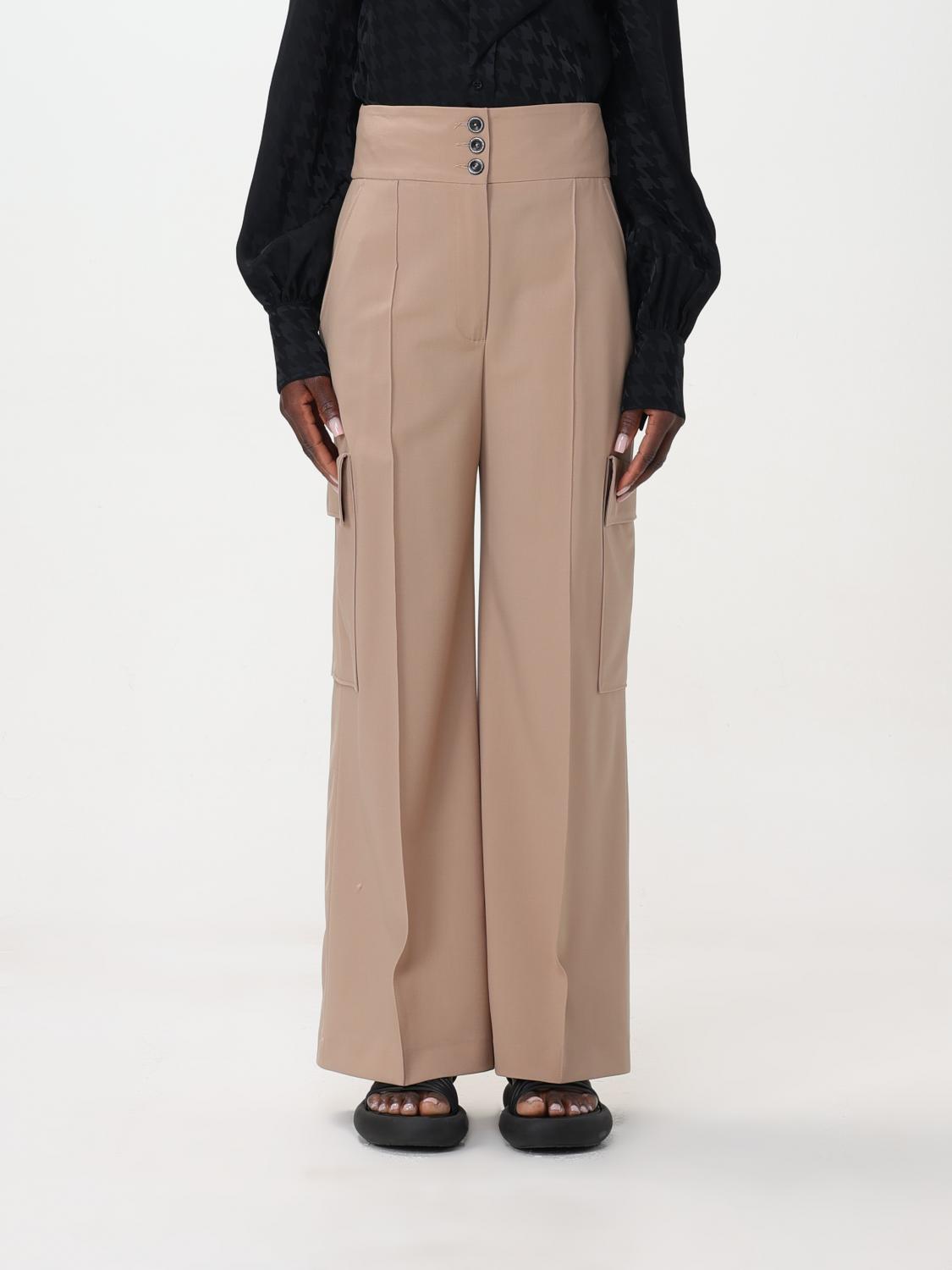 MSGM PANTALONI: Pantalone cargo MSGM in lana vergine , Beige - Img 1