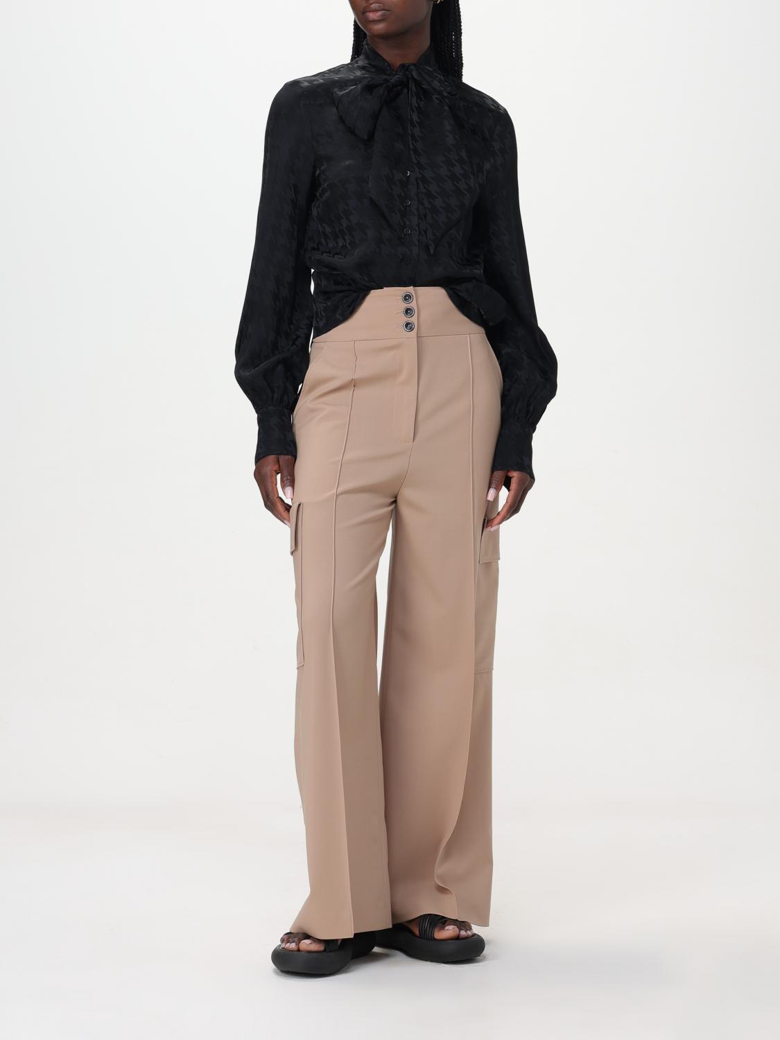 MSGM PANTALONI: Pantalone cargo MSGM in lana vergine , Beige - Img 2