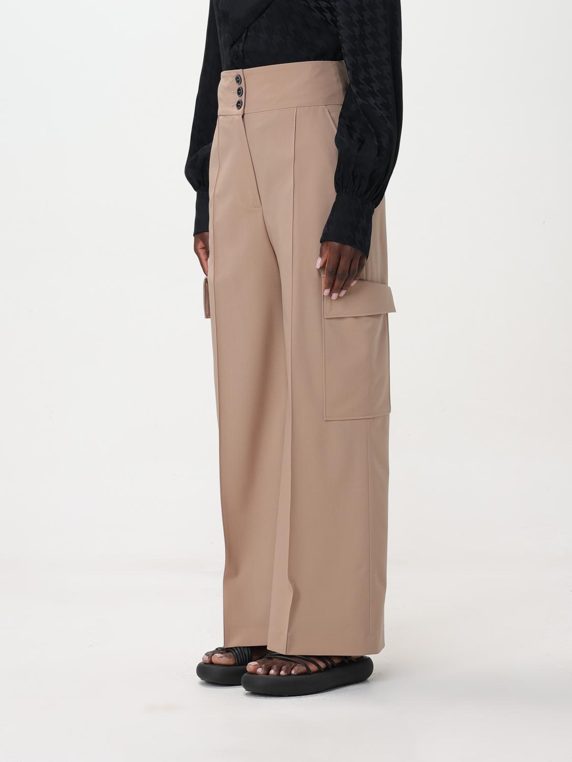 MSGM PANTALONI: Pantalone cargo MSGM in lana vergine , Beige - Img 4
