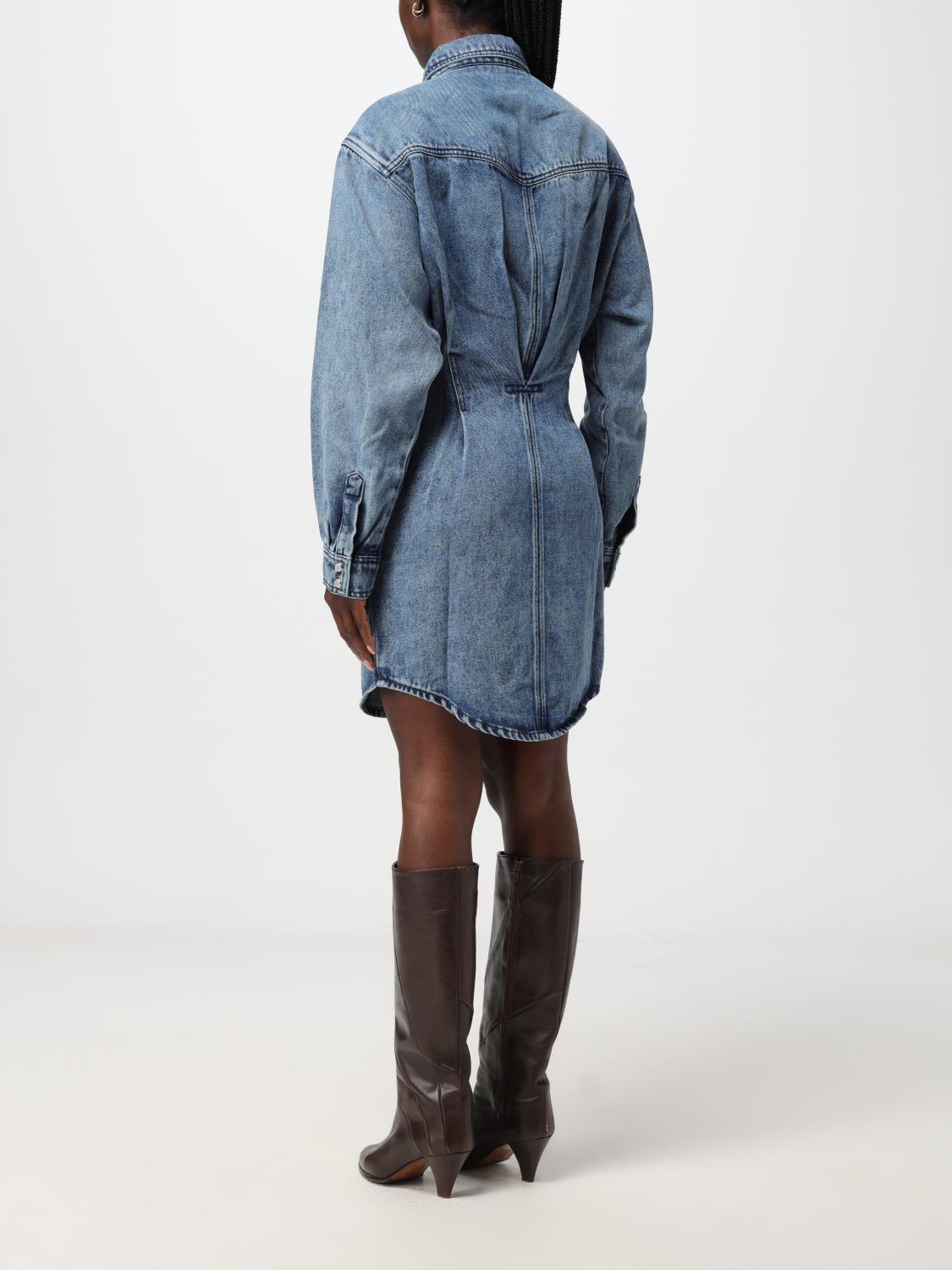 isabel marant denim dress Isabel Marant Etoile womens blue denim Inaroa dress fits M-L
