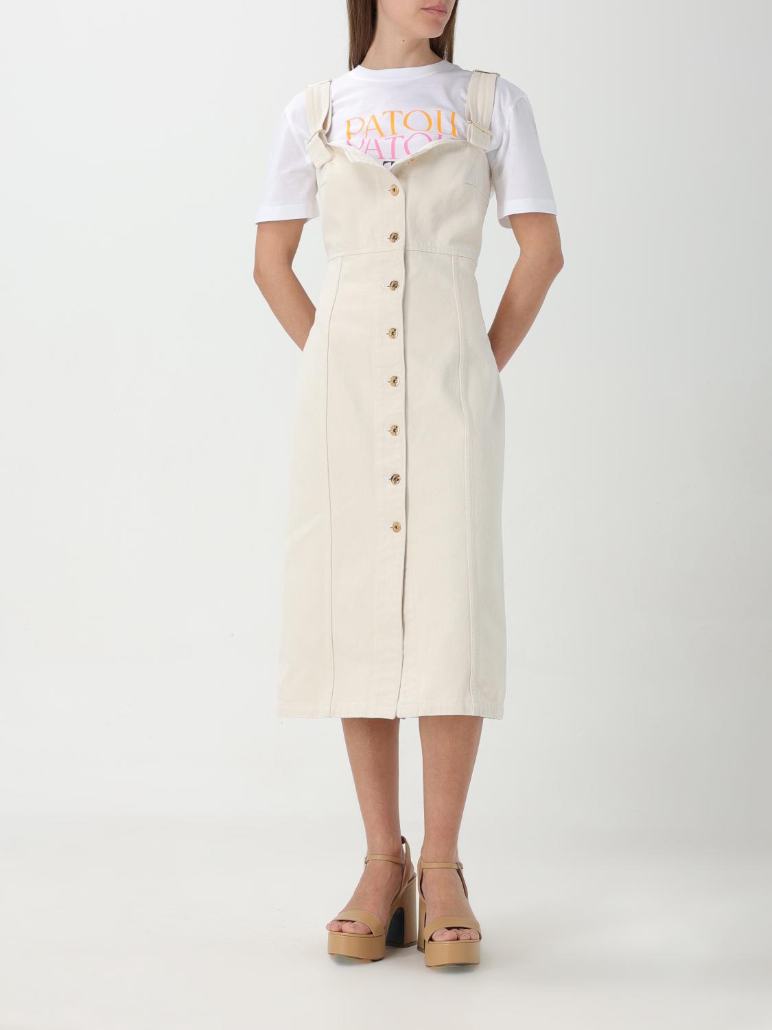 PATOU ABITO: Abito Patou in denim di cotone , Beige - Img 2