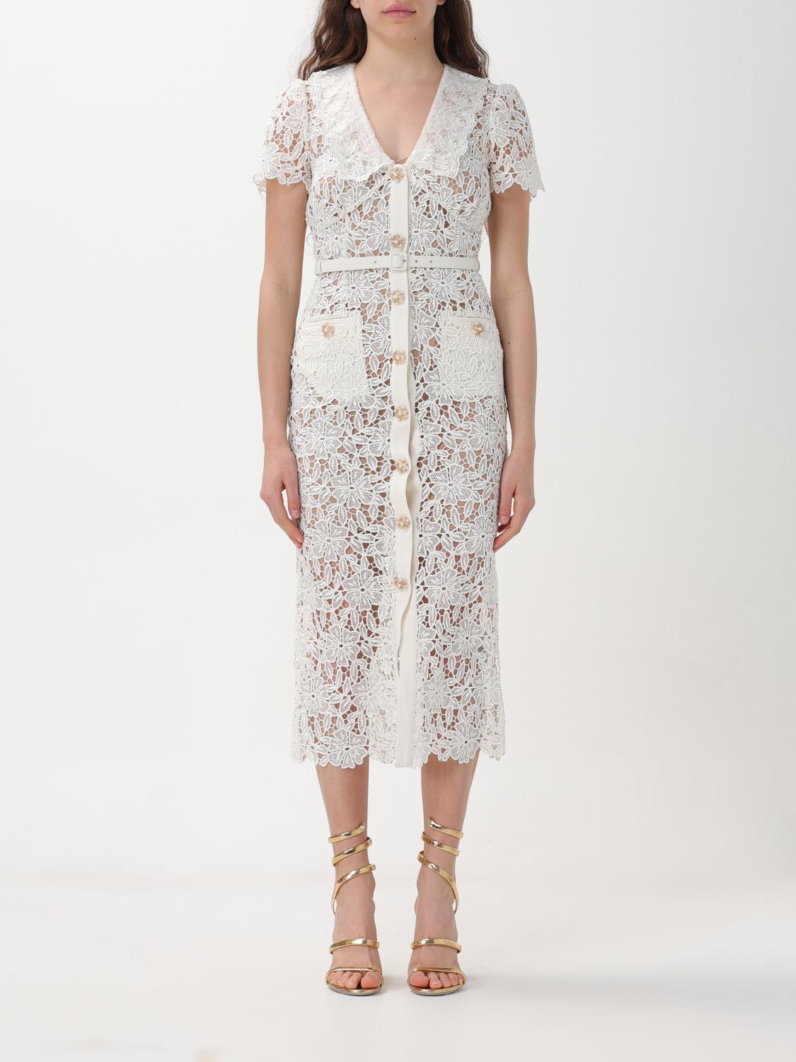 self portrait cream lace midi dress self-portrait Lace Midi Dress in Cream