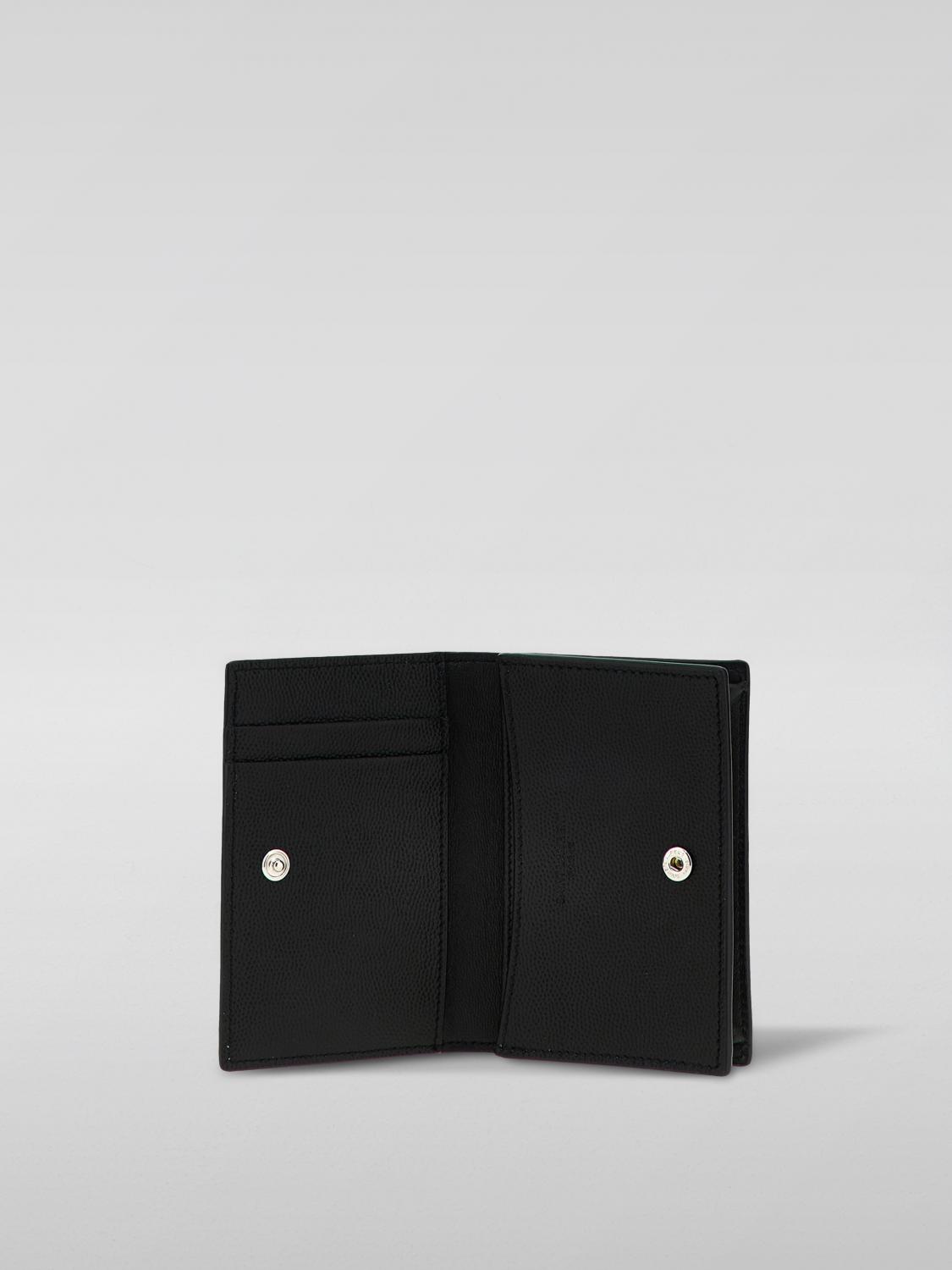 SAINT LAURENT КОШЕЛЁК: Визитница Saint Laurent из тисненой кожи grain de poudre, Черный - Img 2