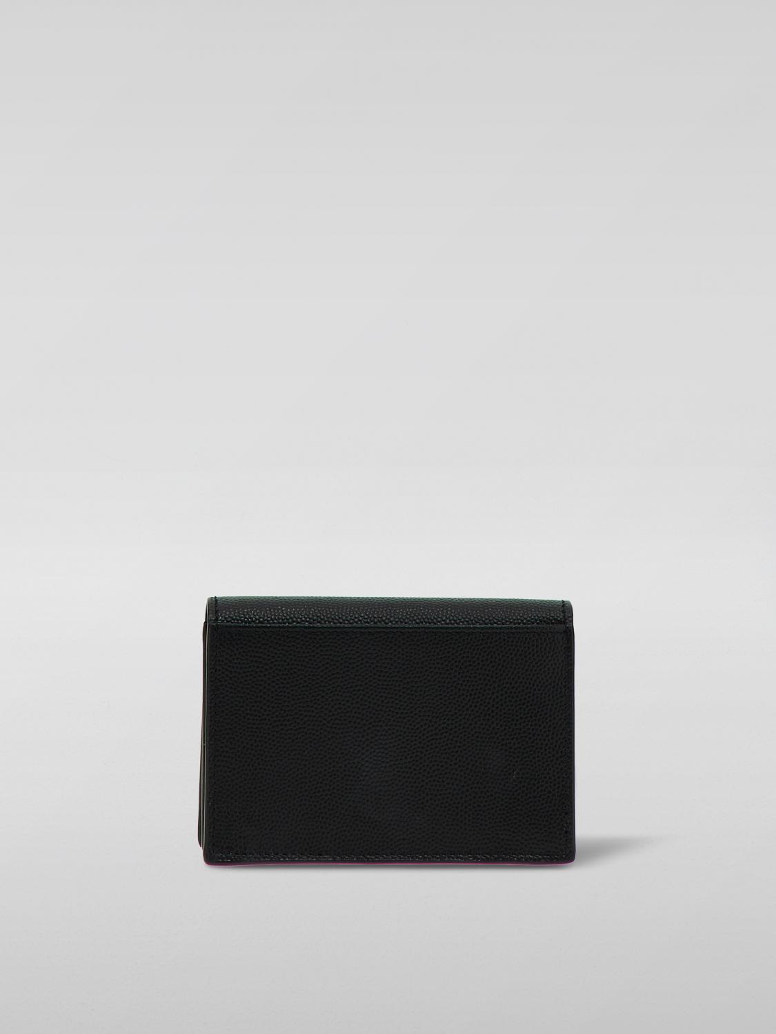 SAINT LAURENT КОШЕЛЁК: Визитница Saint Laurent из тисненой кожи grain de poudre, Черный - Img 3