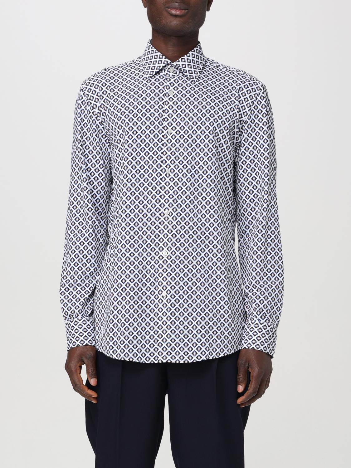 BOSS CAMICIA: Camicia Boss in popeline con grafica all over , Blue - Img 1