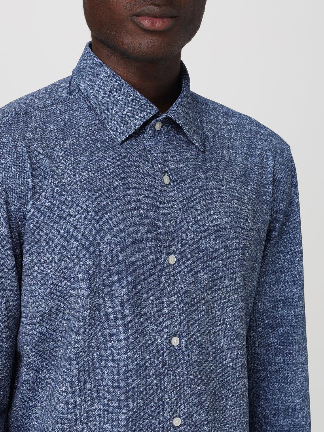BOSS CAMICIA: Camicia Boss in popeline con grafica all over , Blue 1 - Img 3