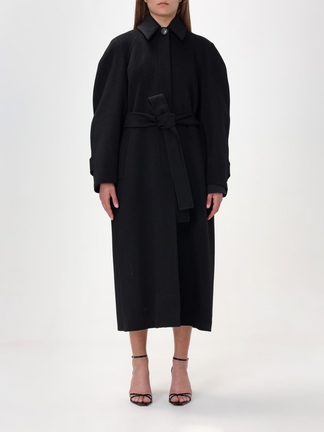 コート SPORTMAX Woman Coat Black 251212013600 002 Sportmax Belted Coat | Black | FARFETCH