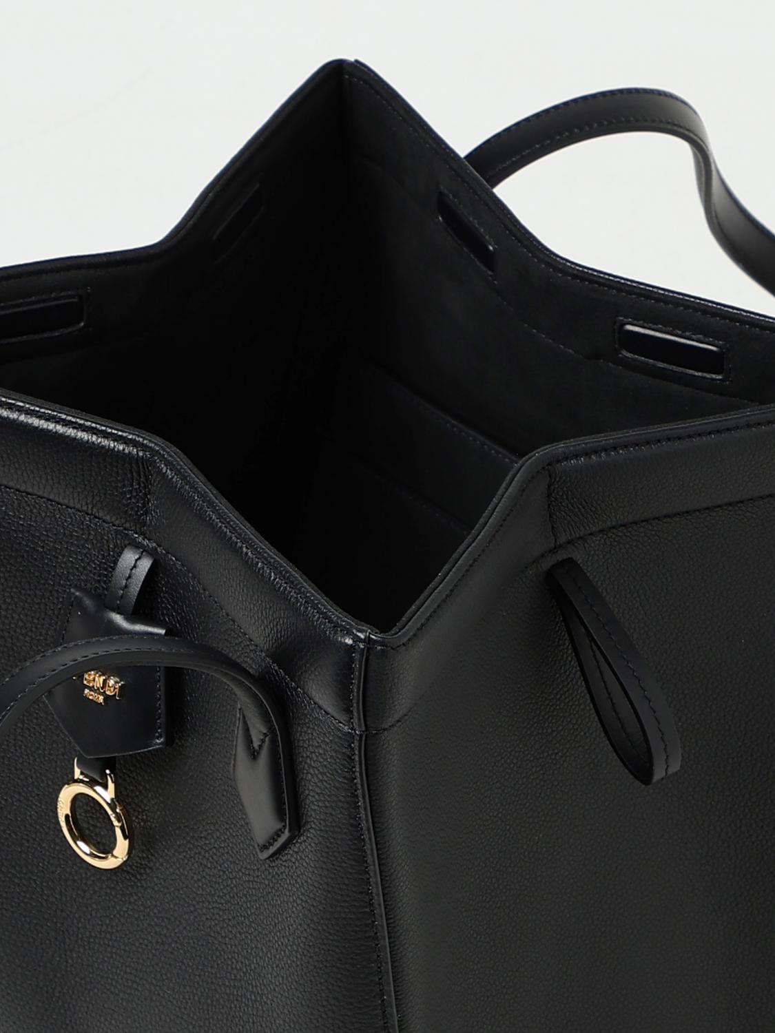FENDI BORSA A SPALLA: Borsa Origami Fendi in pelle a grana, Nero - Img 5