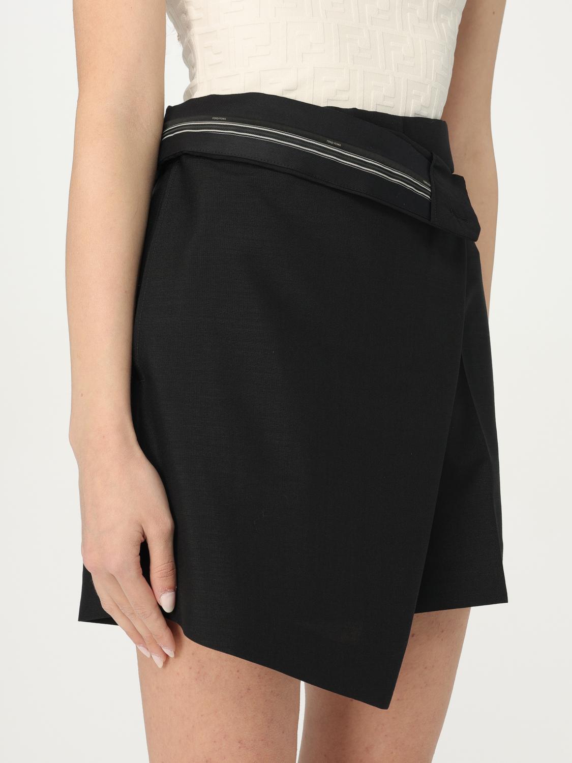FENDI フェンディ ハイウエストショートパンツ ブラック Fendi ショートパンツ レディース - ブラック | FR6543S9AF | GIGLIO.COM