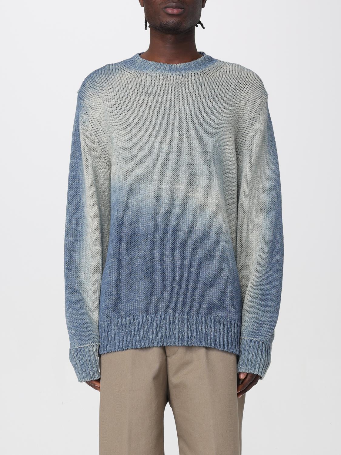 Roberto Collina Green/ivory striped sweater in cotton main image 1