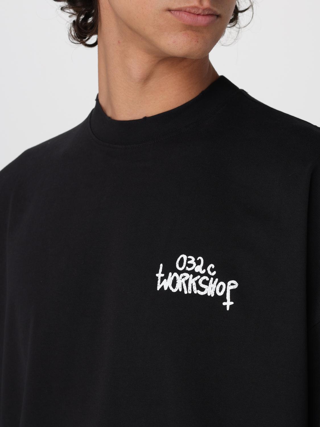 032C: T-shirt men - Black | 032C t-shirt C1070 online at