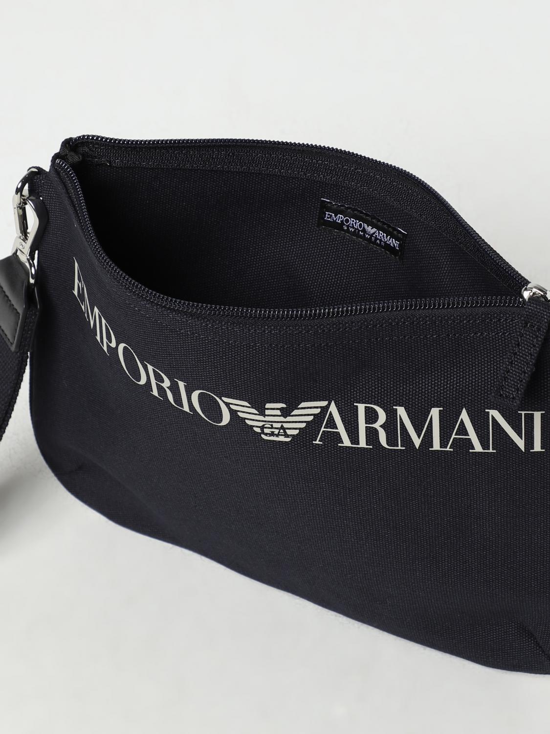 EMPORIO ARMANI PORTADOCUMENTI: Pouch Emporio Armani in tessuto sintetico , Blue Navy - Img 3